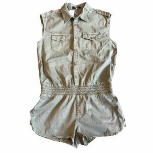 Seven For All Mankind Olive Utility Romper – NWT Size M | Shorts Romper